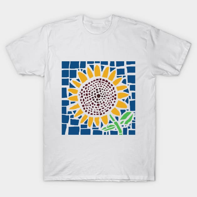 Mosaic Sun Flower T-Shirt by ellenhenryart